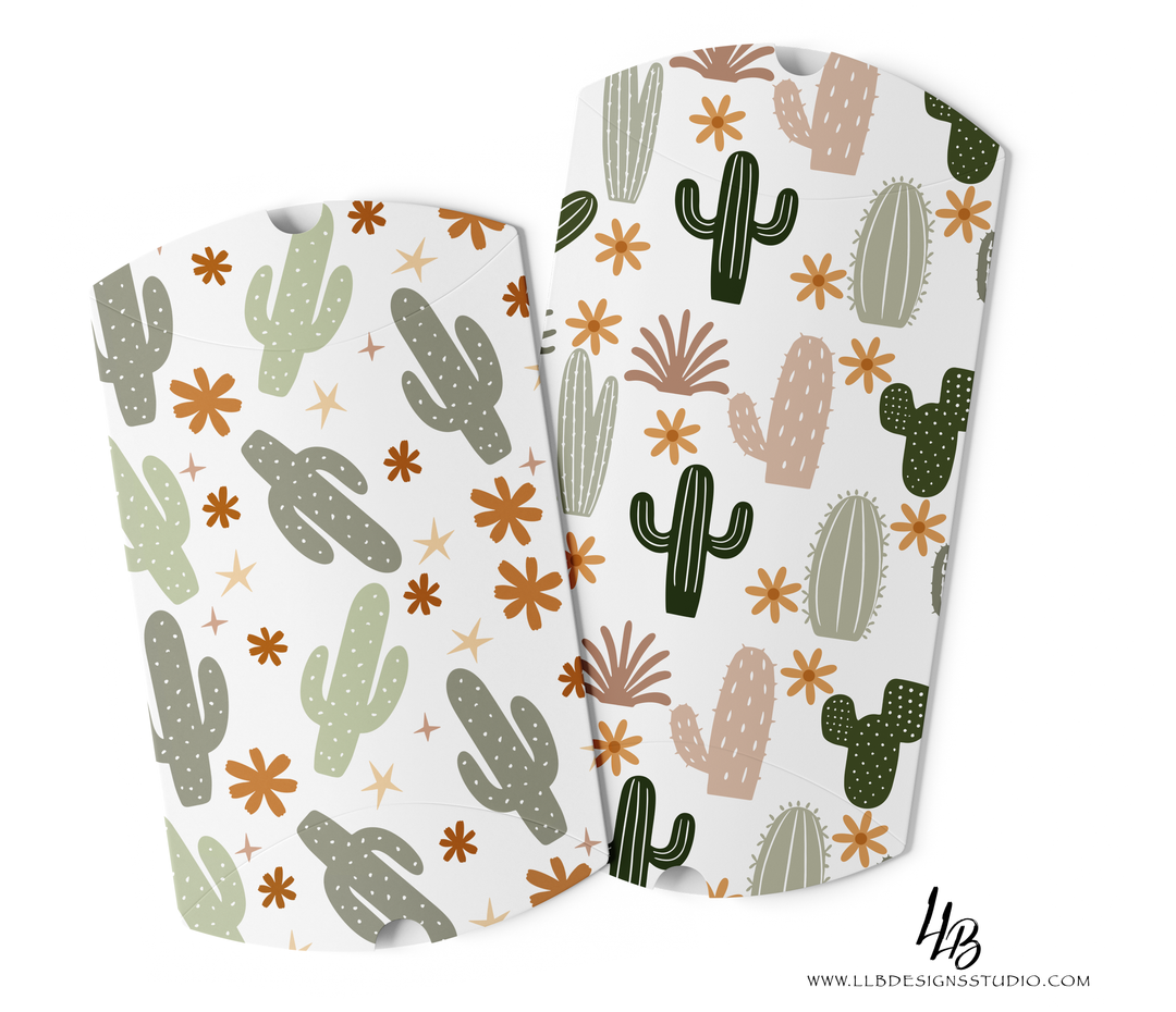 Boho Mix Cactus Design Pillow Box Packaging