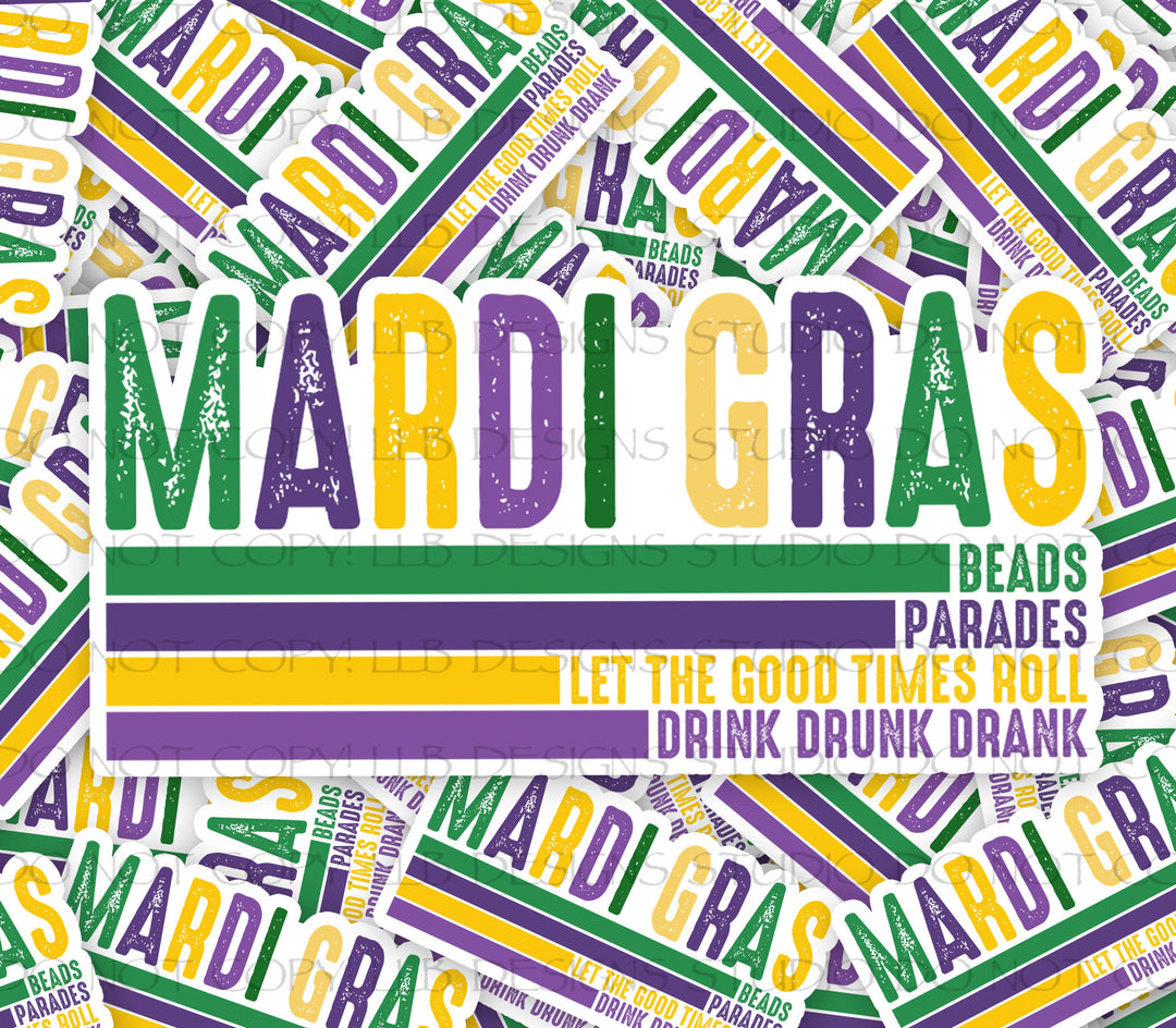 Mardi Gras Quotes, Package Fillers, Business Branding, Small Shop Vinyl, Tumbler Decal, Laptop Sticker, Window Sticker,