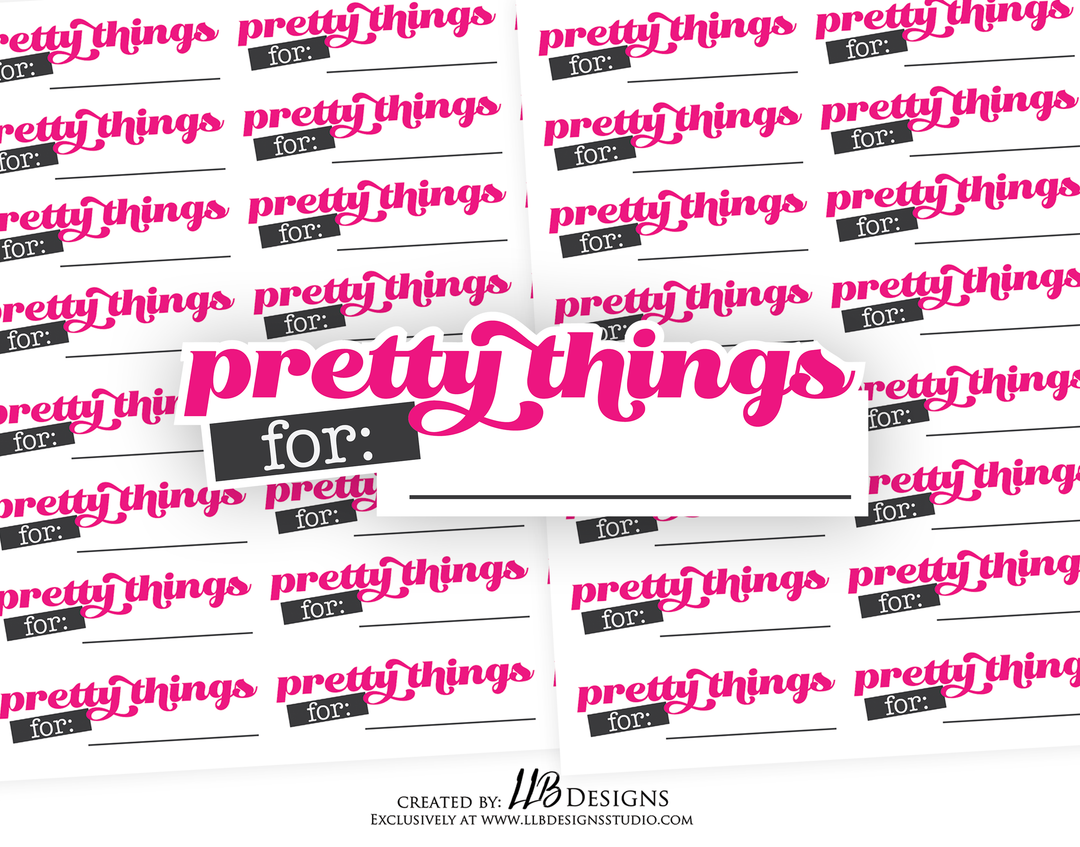 Pink Pretty Things For Sticker | Packaging Stickers | Business Branding | Small Shop Stickers | Sticker #: S0190 | Ready To Ship