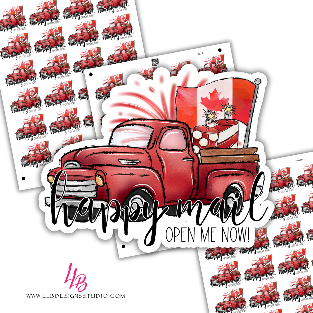 Canada Happy Mail Open Me Already,  Business Branding, Small Shop Stickers , Sticker #: S0615, Ready To Ship