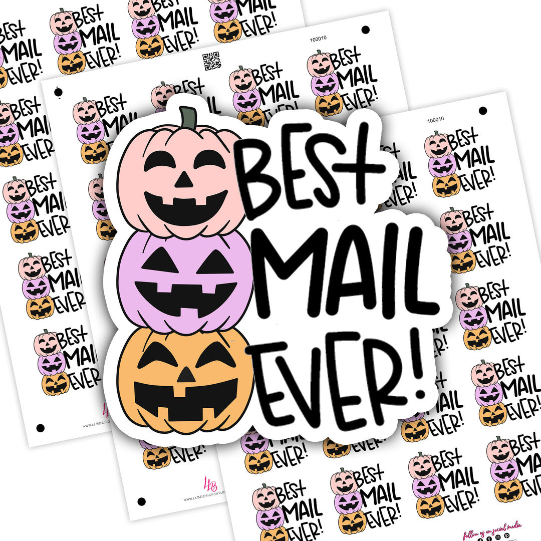 Pumpkin Best Mail Ever, Business Branding, Small Shop Stickers , Sticker #: S0637, Ready To Ship