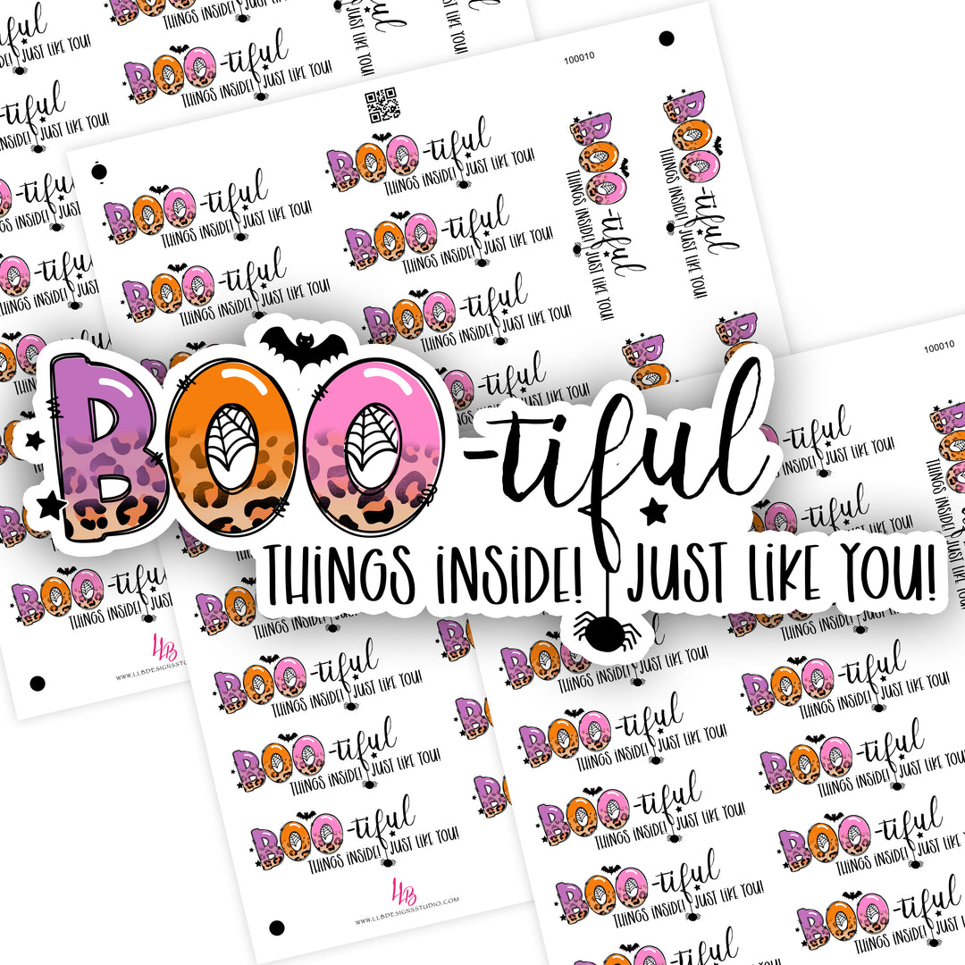 Bootiful Things Inside Just Like You, Business Branding, Small Shop Stickers , Sticker #: S0643, Ready To Ship