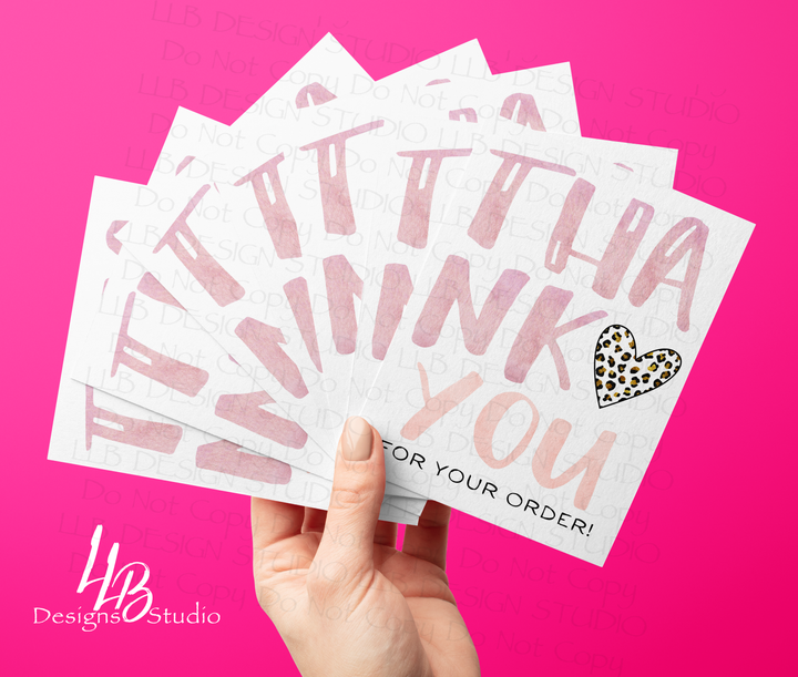 Packaging Insert  | Cheetah Heart Card  | Card Number: TY72 | Ready To Ship