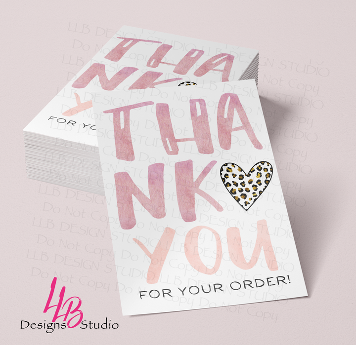 Packaging Insert  | Cheetah Heart Card  | Card Number: TY72 | Ready To Ship