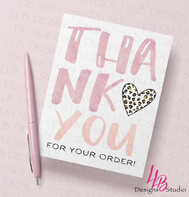 Packaging Insert  | Cheetah Heart Card  | Card Number: TY72 | Ready To Ship