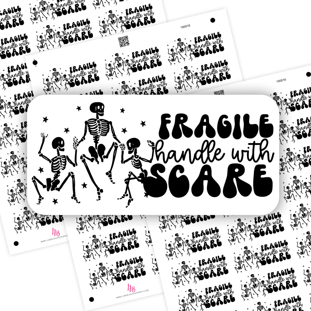Fragile Handle With Scare Business Branding, Small Shop Stickers , Sticker #: S0648, Ready To Ship