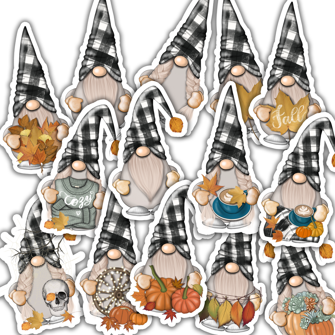 Fall Gnomes Bundle, Package Fillers, Business Branding, Small Shop Vinyl, Tumbler Decal, Laptop Sticker, Window Sticker,