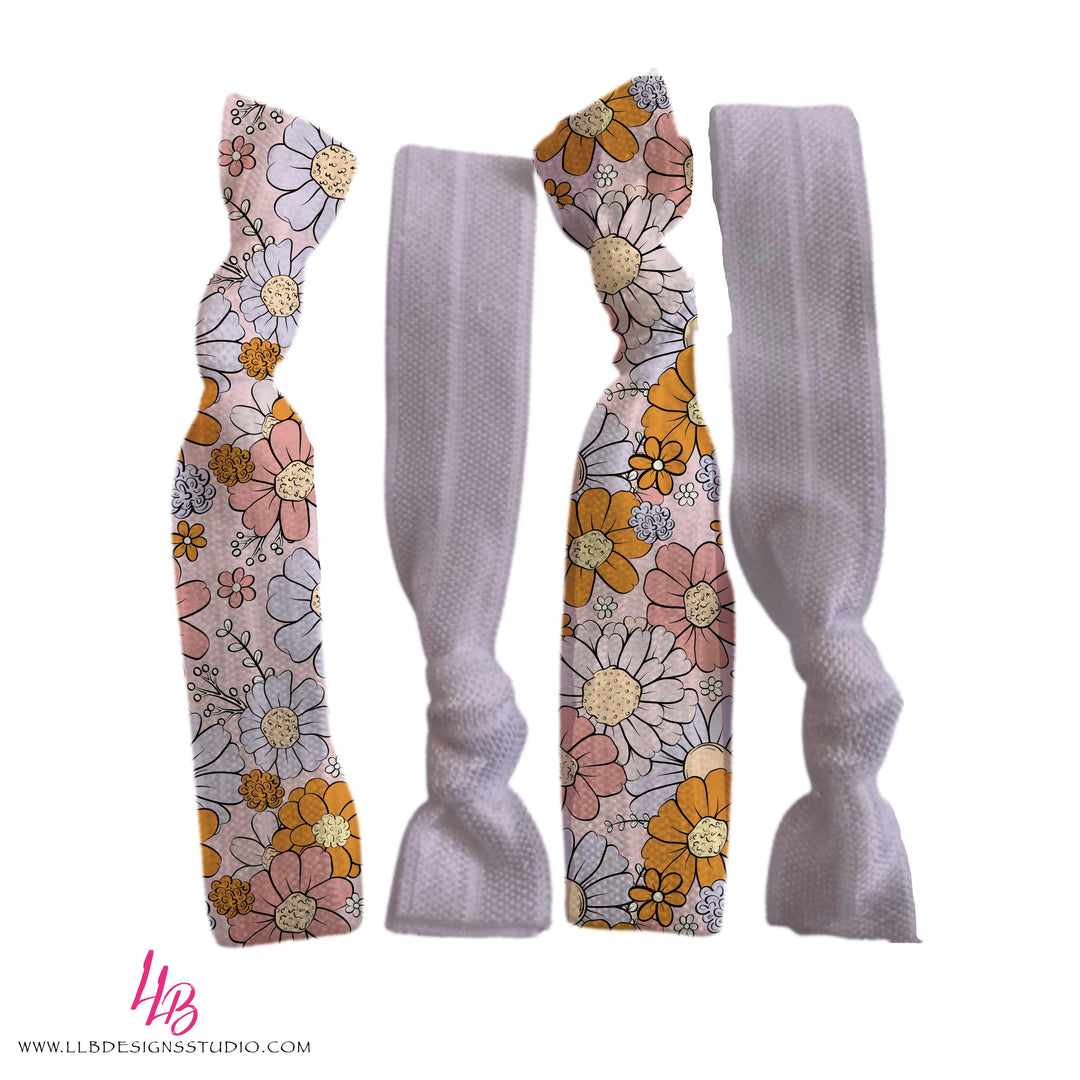 Floral Blossom  Pattern Hair Ties
