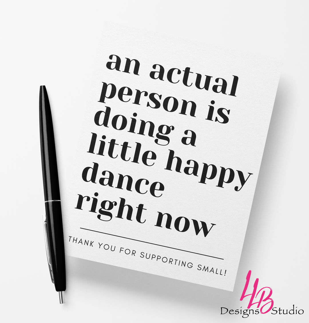 Packaging Insert  | Happy Dance  | SIZE 4 X 3 INCHES | Card Number: TY05 | Ready To Ship