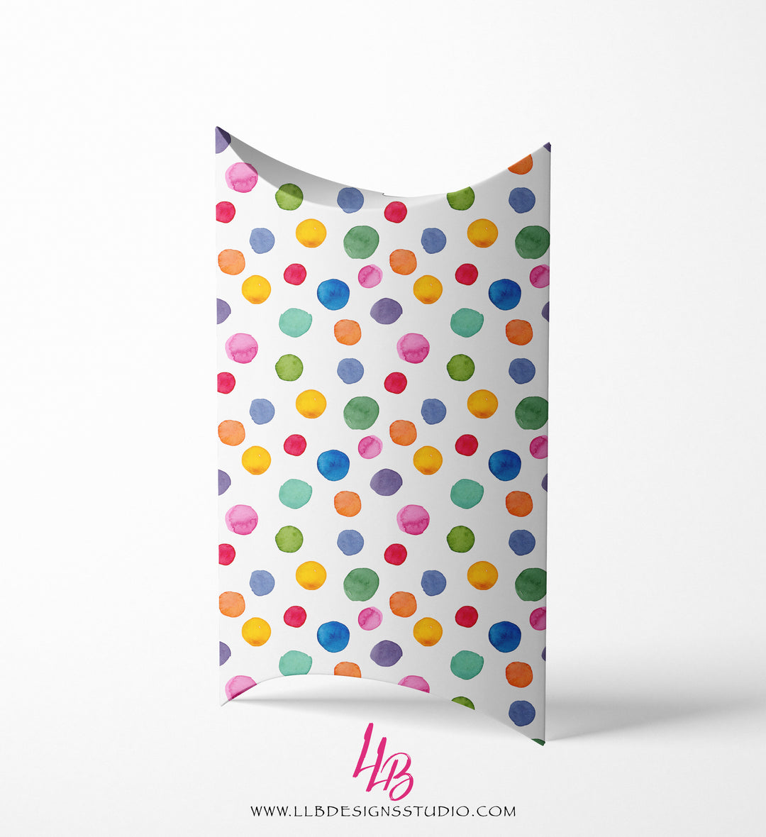 Rainbow Polka Dots Pillow Box Packaging