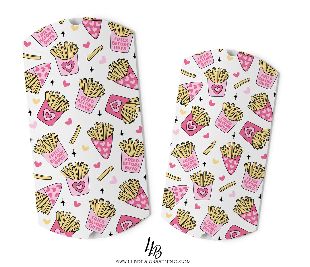 Fries Before Guys Pattern Pillow Box Packaging