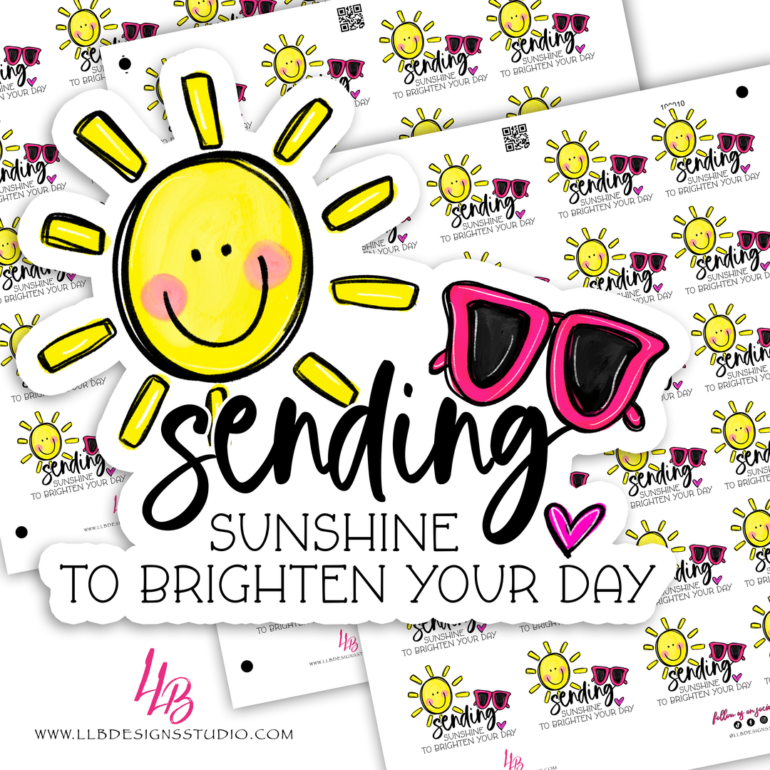 Sending Sunshine,  Business Branding, Small Shop Stickers , Sticker #: S0619, Ready To Ship