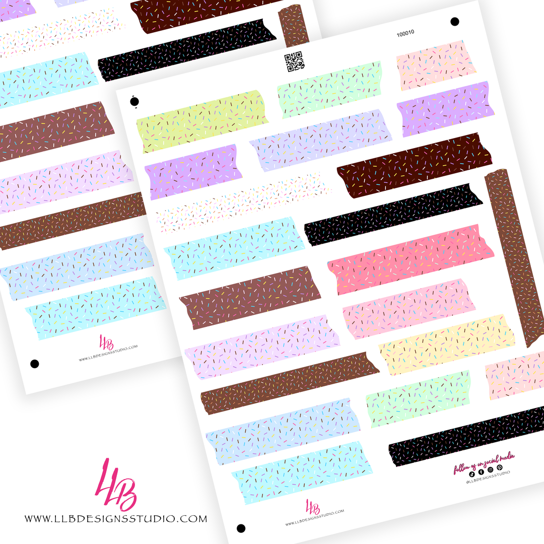 Sprinkles Short Washi Combos,  Business Branding, Small Shop Stickers , Sticker #: S0624, Ready To Ship