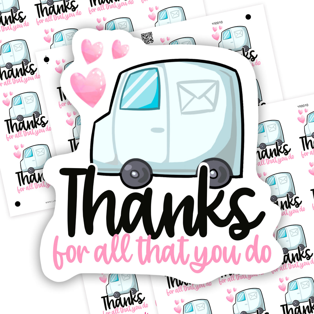 Postal Thank You - English, Small Shop Stickers , Sticker #: S0688, Ready To Ship