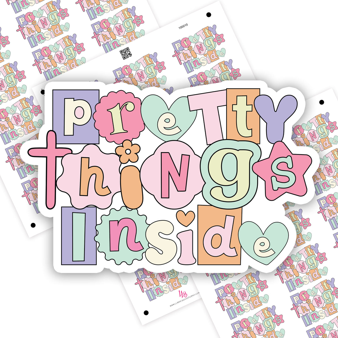 Pretty Things Inside, Small Shop Stickers , Sticker #: S0704, Ready To Ship