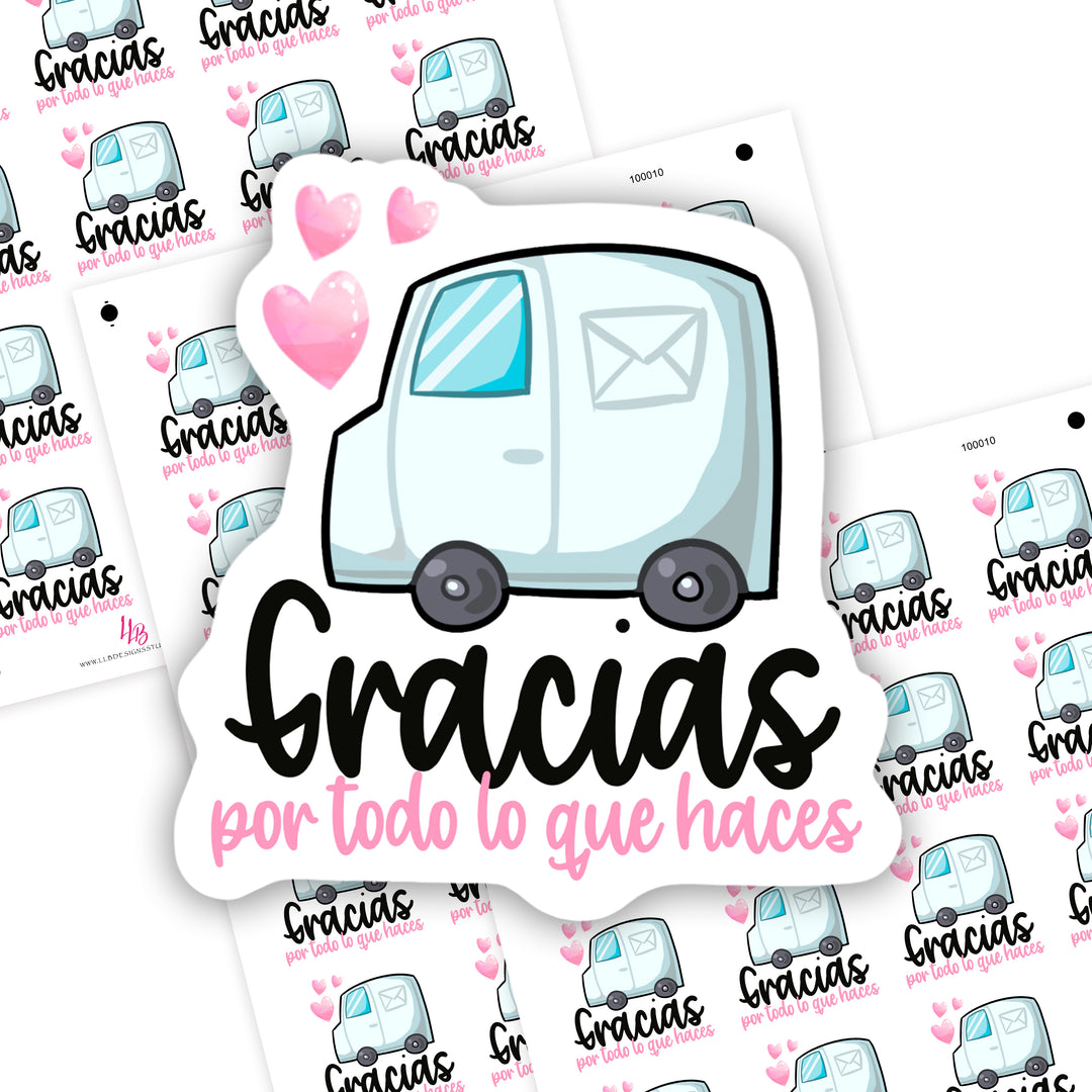 Postal Thank You - Spanish, Small Shop Stickers , Sticker #: S0687, Ready To Ship