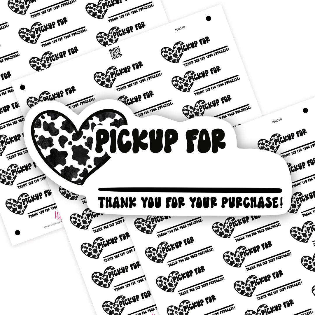 Leopard Heart Pick Up - Thank You For Your Purchase, Small Shop Stickers , Sticker #: S0681, Ready To Ship