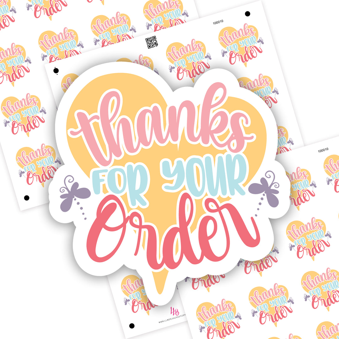 Thanks For Your Order, Small Shop Stickers , Sticker #: S0710, Ready To Ship