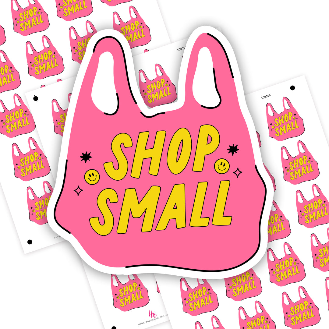 Shop Small Shopping Bag, Small Shop Stickers , Sticker #: S0696, Ready To Ship