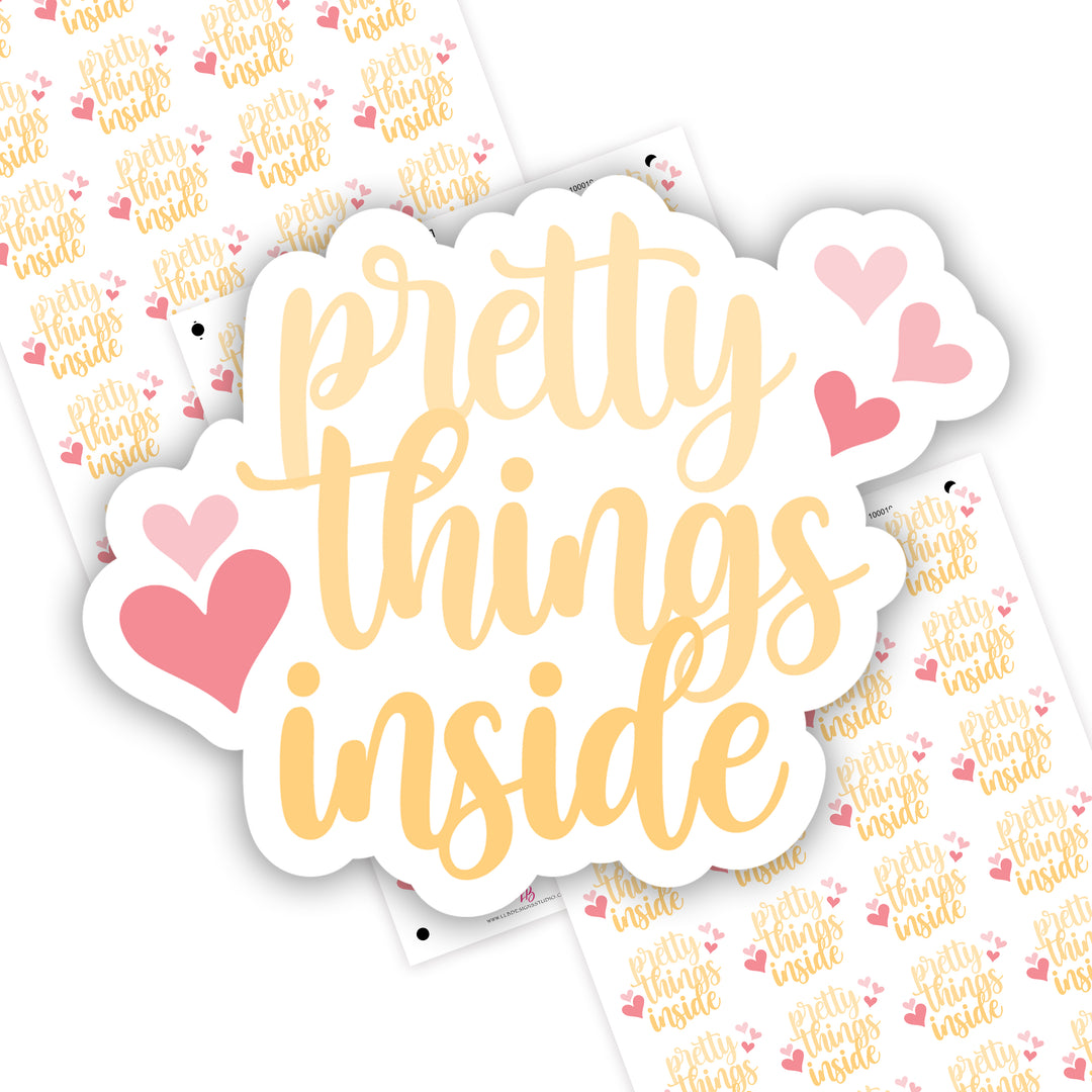 Pretty Things Inside, Small Shop Stickers , Sticker #: S0713, Ready To Ship