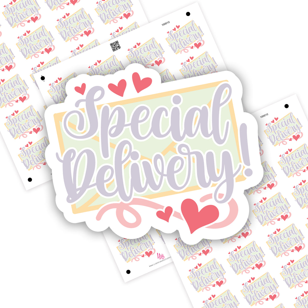 Special Delivery, Small Shop Stickers , Sticker #: S0712, Ready To Ship
