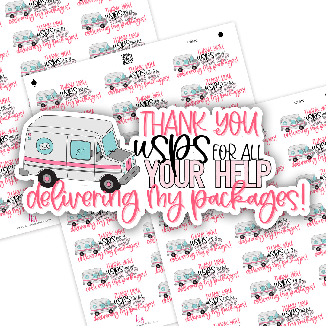USPS Thank You,  Small Shop Stickers , Sticker #: S0721, Ready To Ship