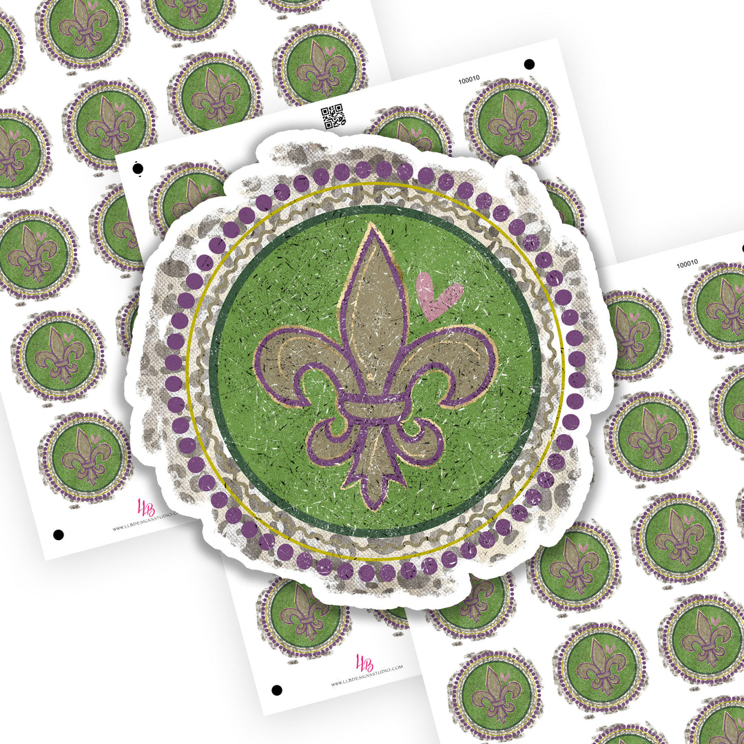 Fleur De Lis Seal, Packaging Stickers,  Small Shop Stickers , Sticker #: S0727, Ready To Ship