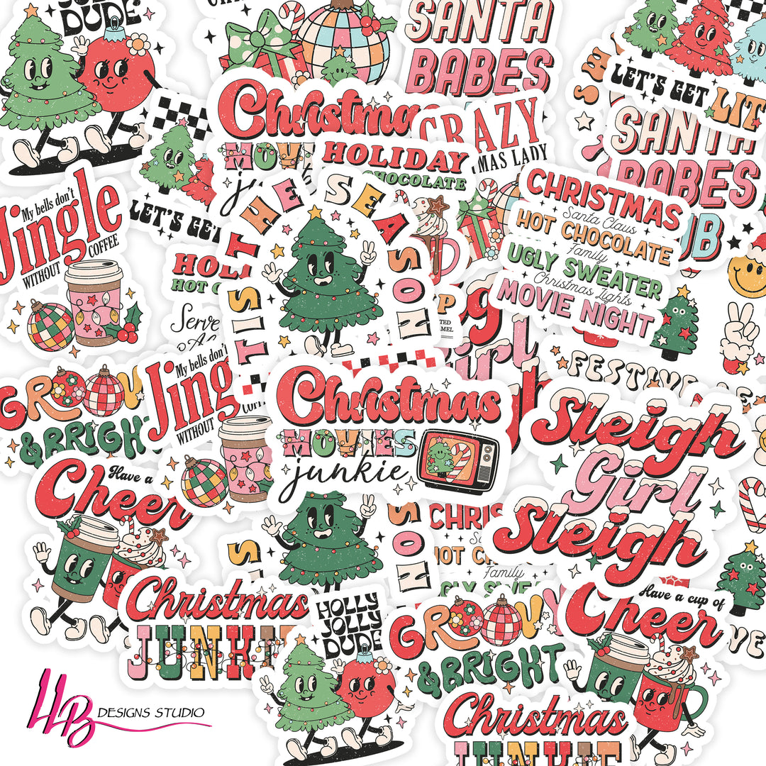 Holly Jolly Dude, Package Fillers, Business Branding, Small Shop Vinyl, Tumbler Decal, Laptop Sticker, Window Sticker,