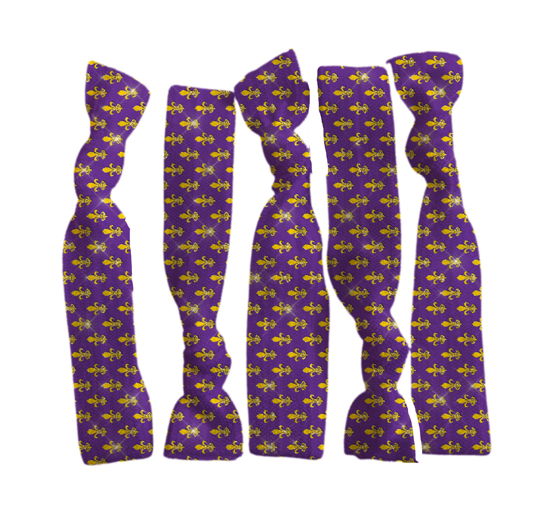 Fleur De Lis Purple Pattern Hair Ties