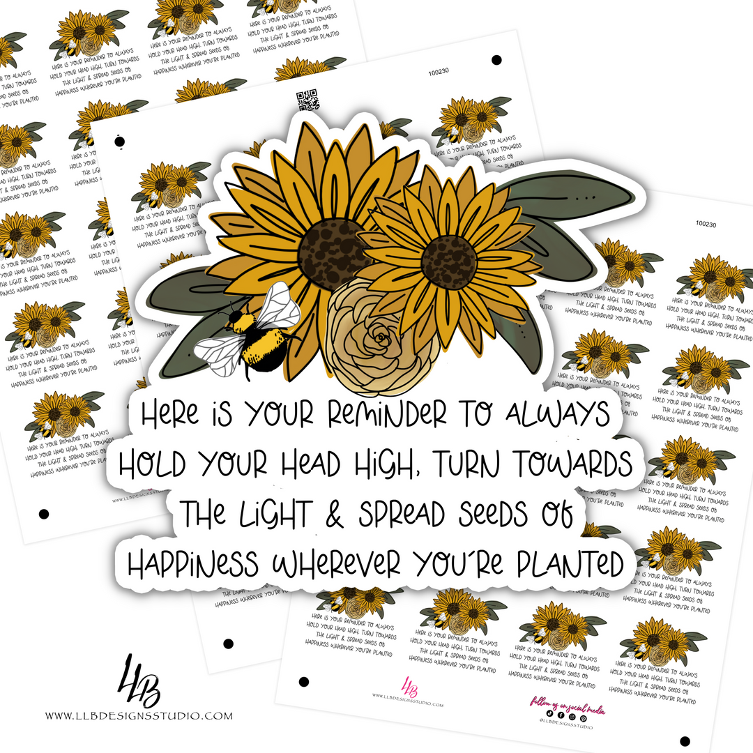 Hold Your Head High Sticker, Packaging Stickers, Business Branding, Small Shop Stickers , Sticker #: S0581, Ready To Ship