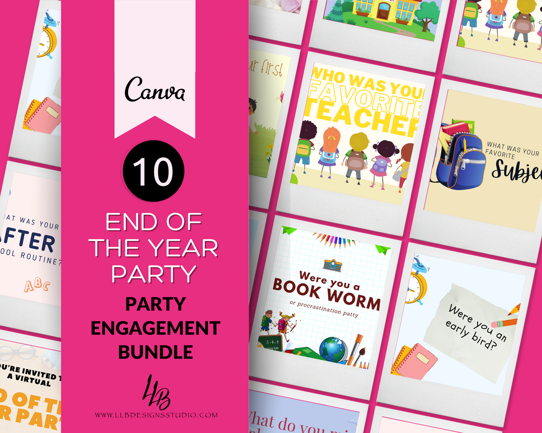 End Of The School Year Party Engagement Bundle - 10 Graphics Included