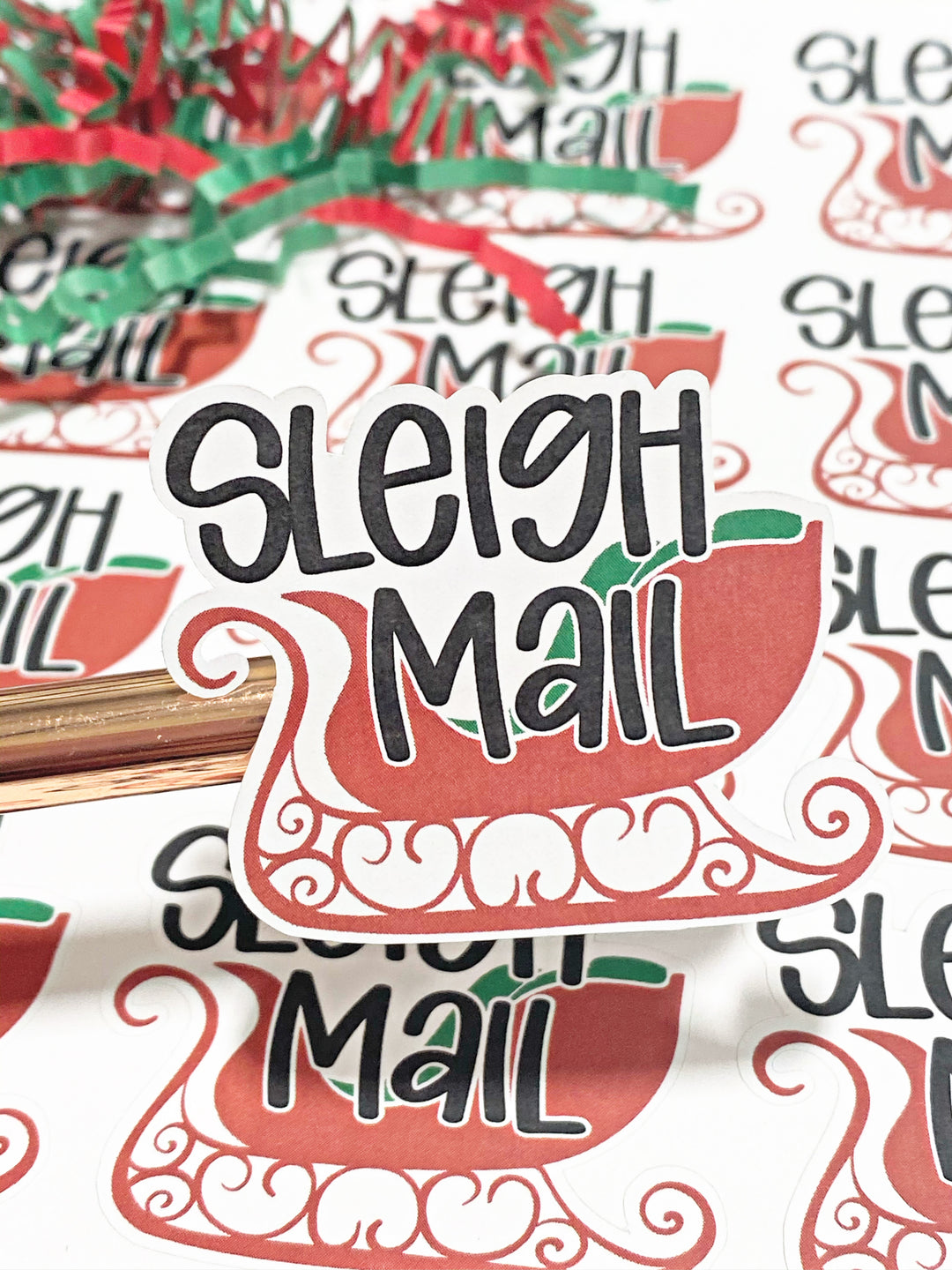 Sleigh Mail| Packaging Stickers | Business Branding | Small Shop Stickers | Sticker #: S0133 | Ready To Ship
