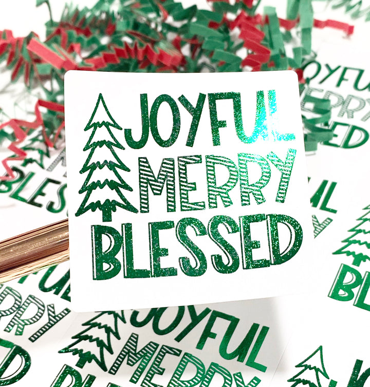 Joyful Merry Blessed |  Packaging Stickers | Business Branding | Small Shop Stickers | Sticker #: S0143 | Ready To Ship