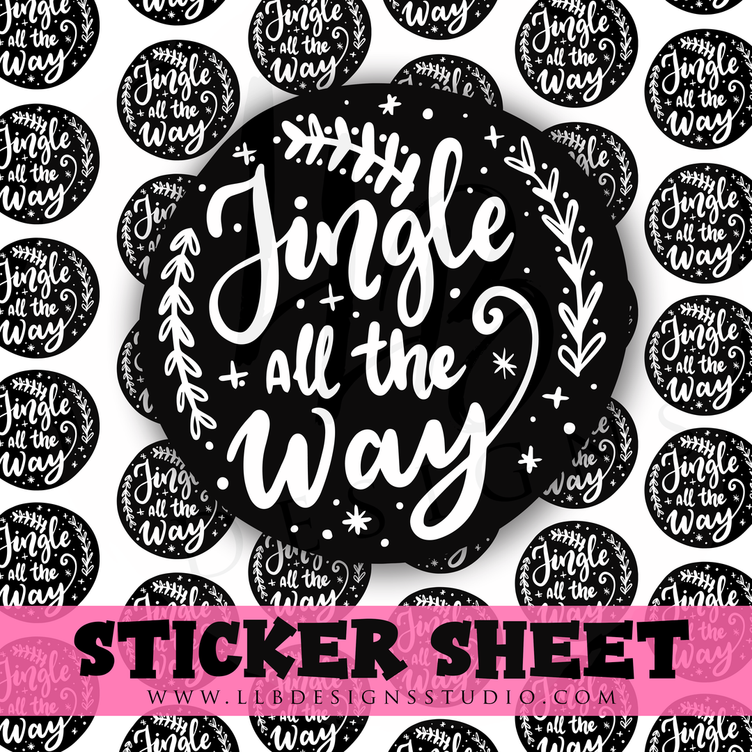 BW Jingle All The Way |  Packaging Stickers | Business Branding | Small Shop Stickers | Sticker #: S0258 | Ready To Ship
