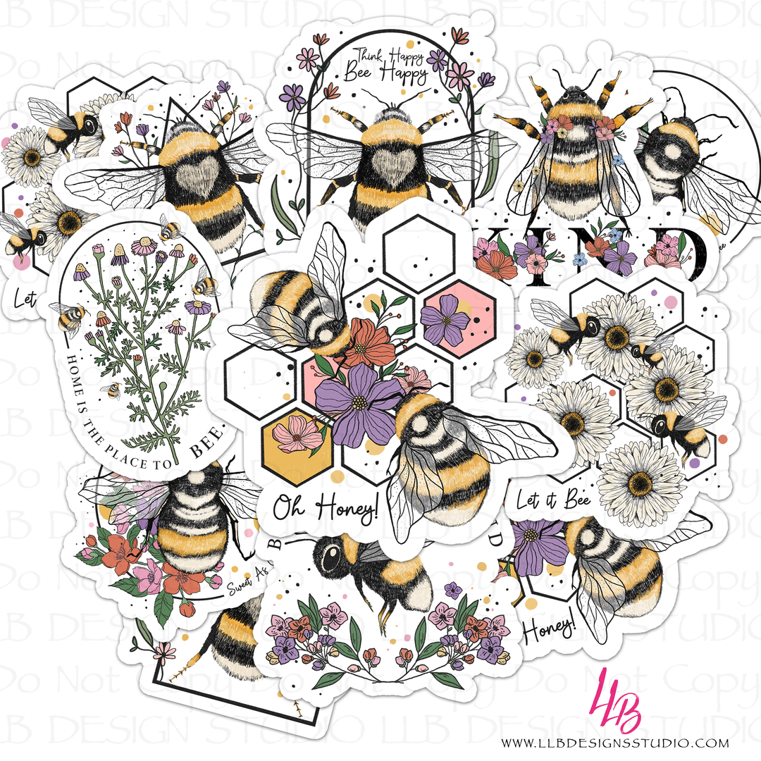 Bee Vinyl Mystery Pack, , Package Fillers, Business Branding, Small Shop Vinyl, Tumbler Decal, Laptop Sticker, Window Sticker, Bee Decals