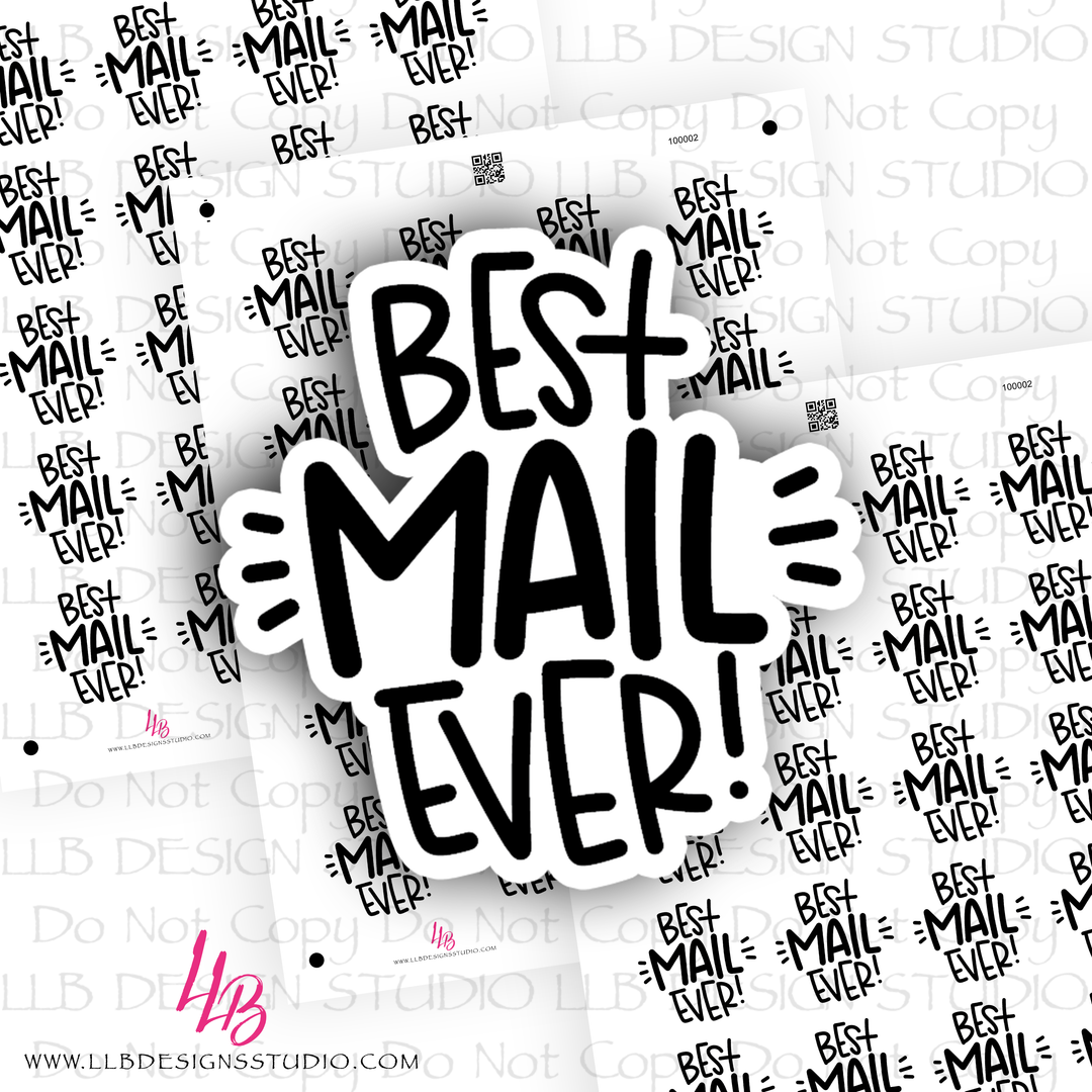 Best Mail Ever, Packaging Stickers, Business Branding, Small Shop Stickers , Sticker #: S0586, Ready To Ship