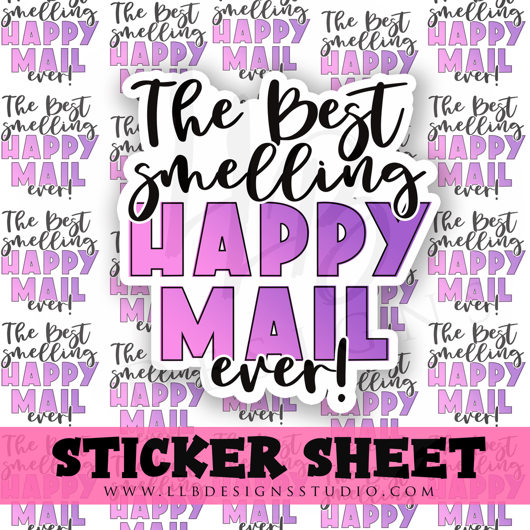 Best Smelling Happy Mail  |  Packaging Stickers | Business Branding | Small Shop Stickers | Sticker #: S0293 | Ready To Ship