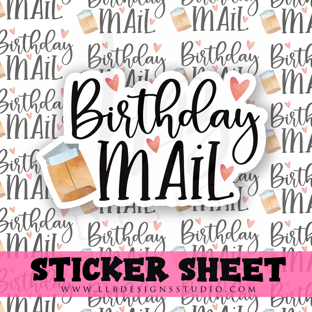 Birthday Mail  |  Packaging Stickers | Business Branding | Small Shop Stickers | Sticker #: S0295 | Ready To Ship