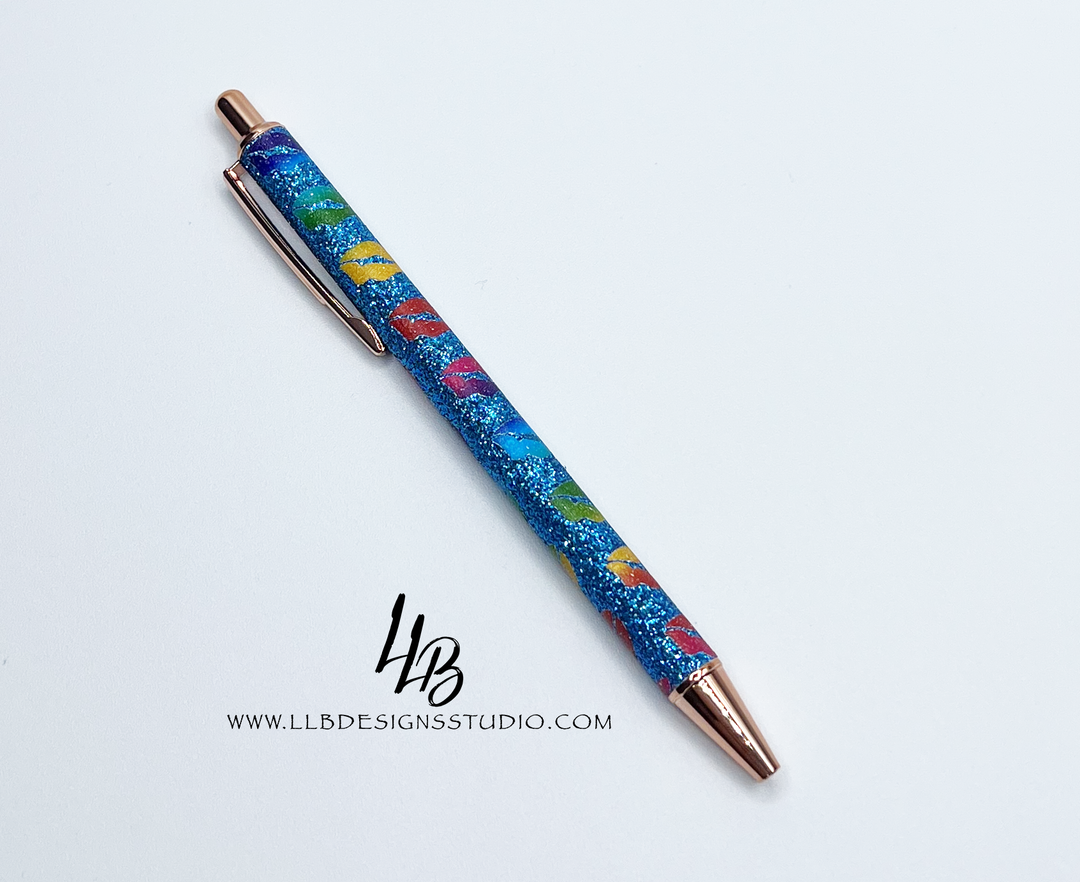 Stationery Pen | Blue Kiss l Clickable Pen | Black Ink | SKU # PEN99