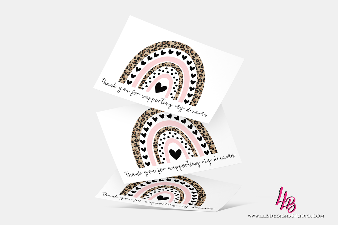 Packaging Insert  | Supporting Dreams - Rainbow Cheetah | SIZE 4 X 6 INCHES | Card Number: TY81 | Ready To Ship