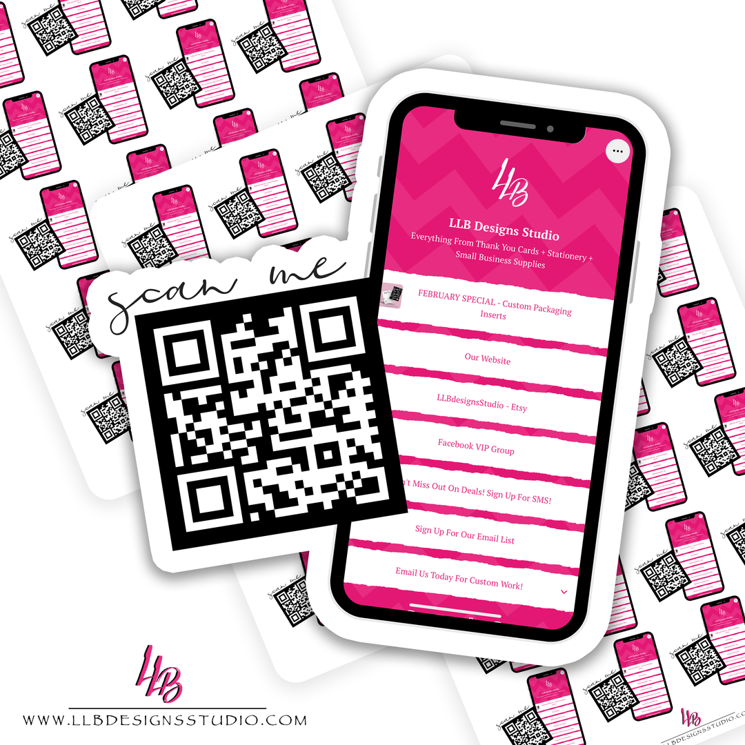 QR Code Phone Sticker - MADE TO ORDER - 7-10 Business Day Turn Around Time