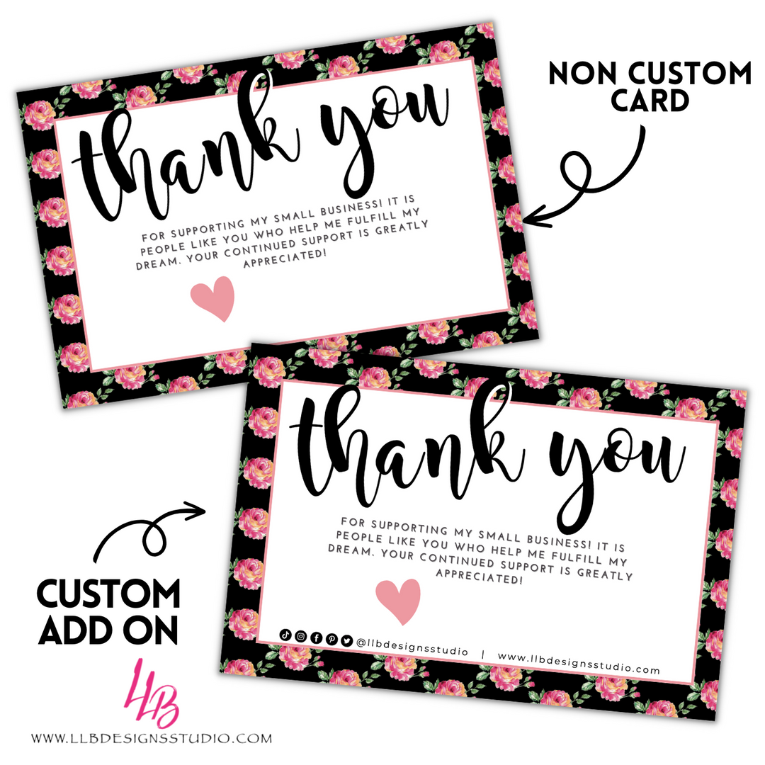 PACKAGING INSERT | Pink Floral | SIZE 4 X 6 INCHES | CARD NUMBER: TY86