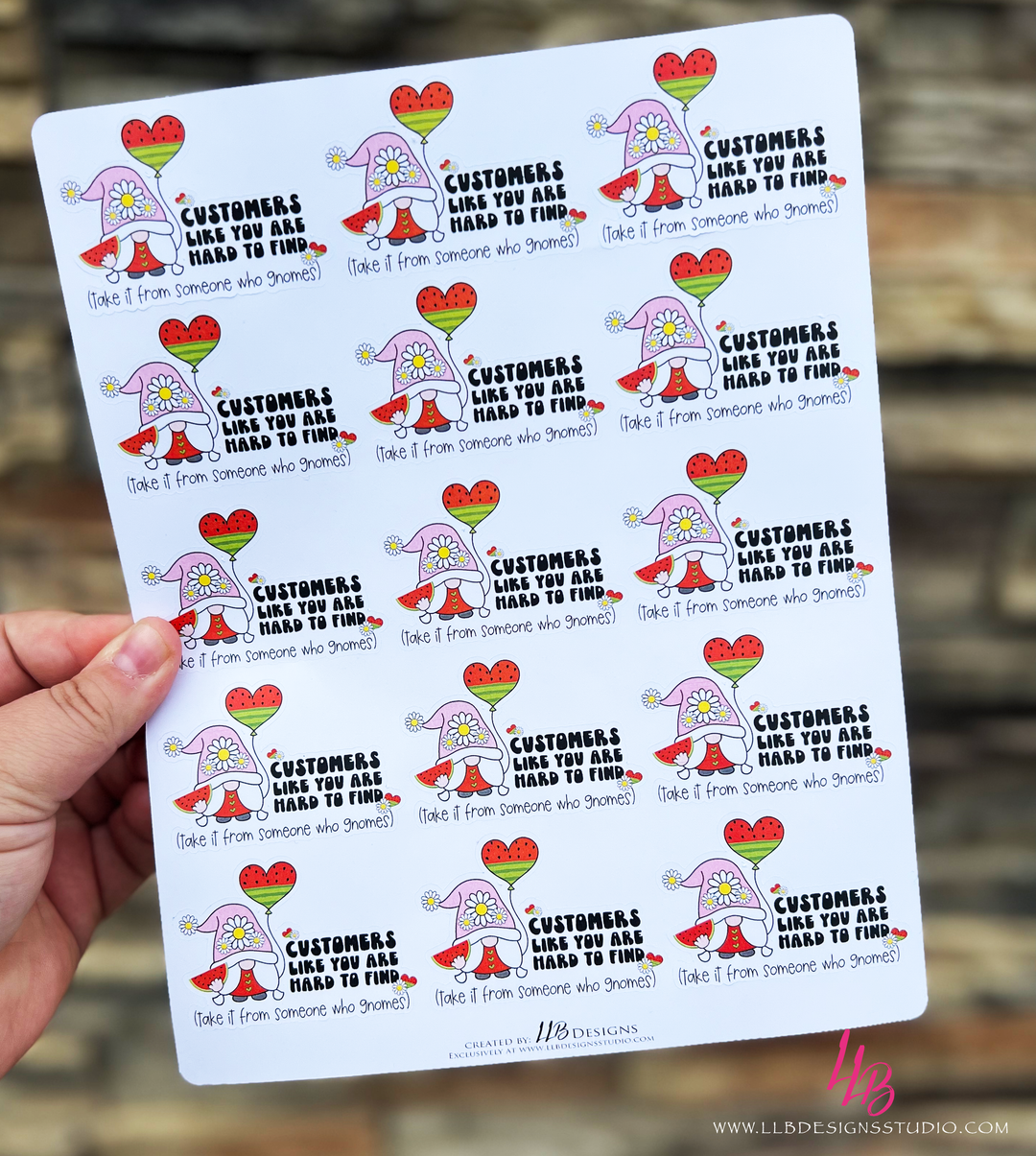 Customers Like You Gnome |  Packaging Stickers | Business Branding | Small Shop Stickers | Sticker #: S0414 | Ready To Ship