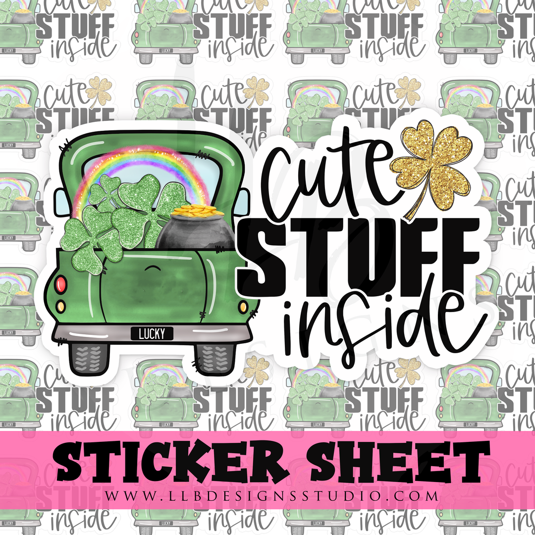 Cute Stuff Inside |  Packaging Stickers | Business Branding | Small Shop Stickers | Sticker #: S0330 | Ready To Ship