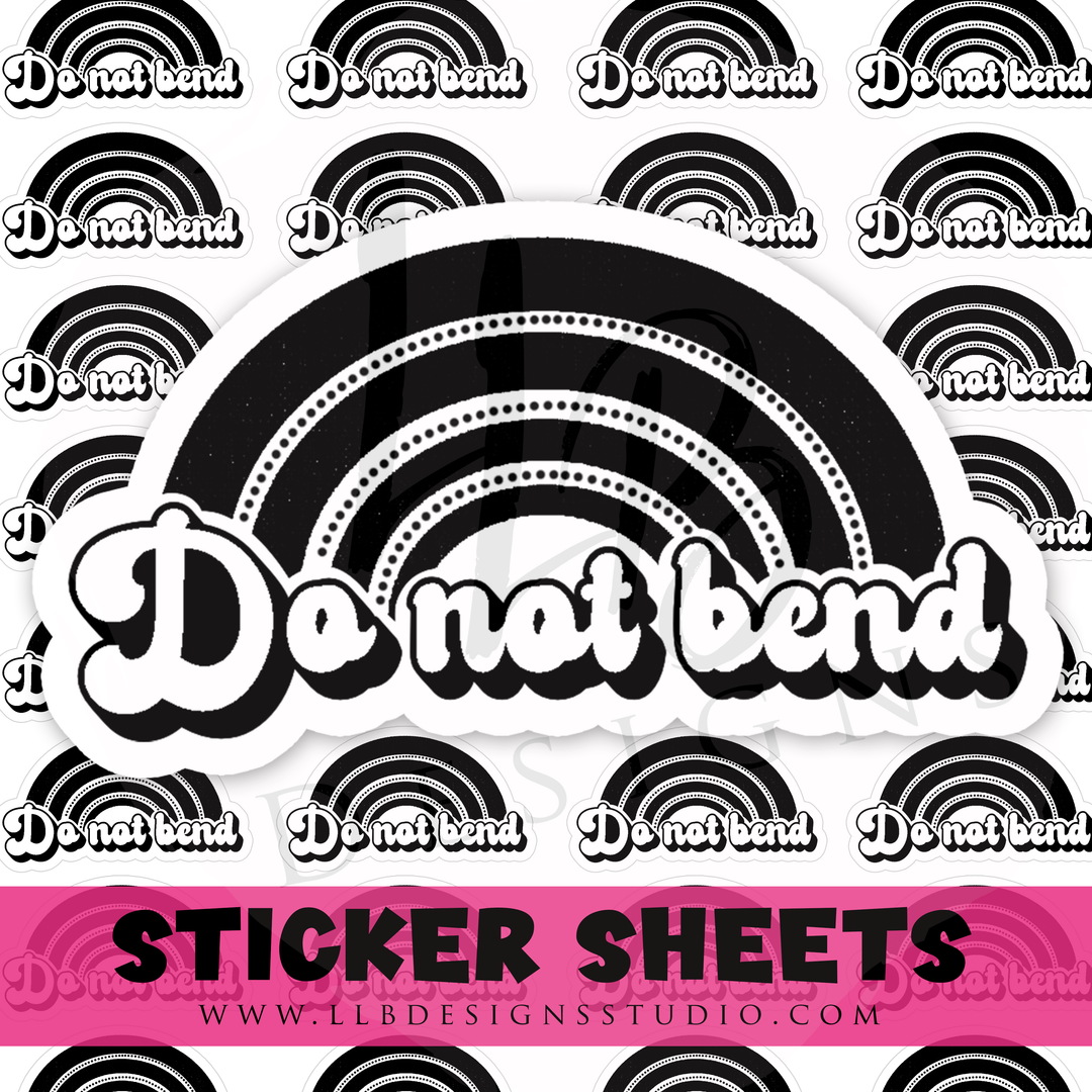 B& W Sticker - Do Not Bend  |  Packaging Stickers | Business Branding | Small Shop Stickers | Sticker #: S0444 | Ready To Ship