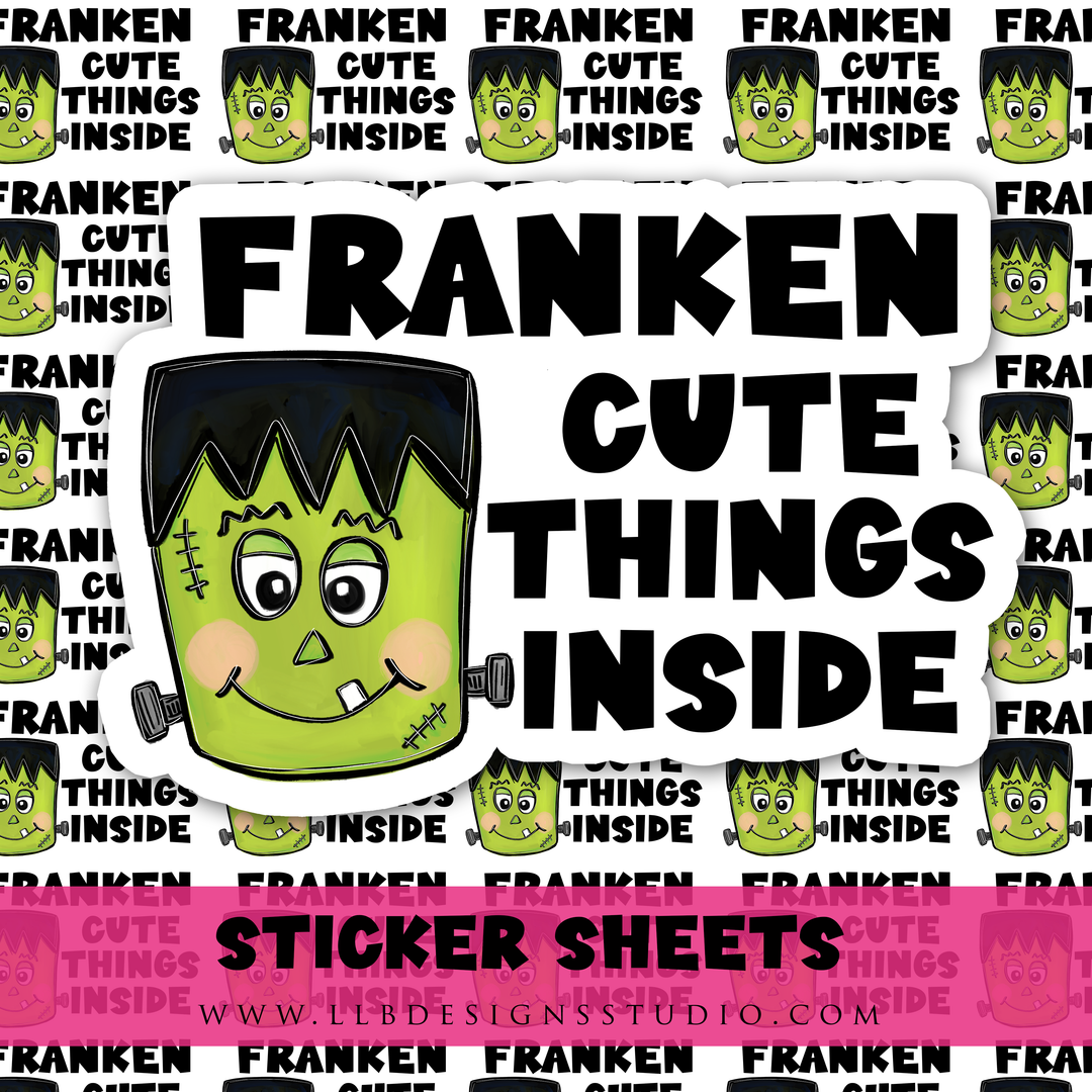 Franken Cute Things Inside |  Packaging Stickers | Business Branding | Small Shop Stickers | Sticker #: S0493 | Ready To Ship