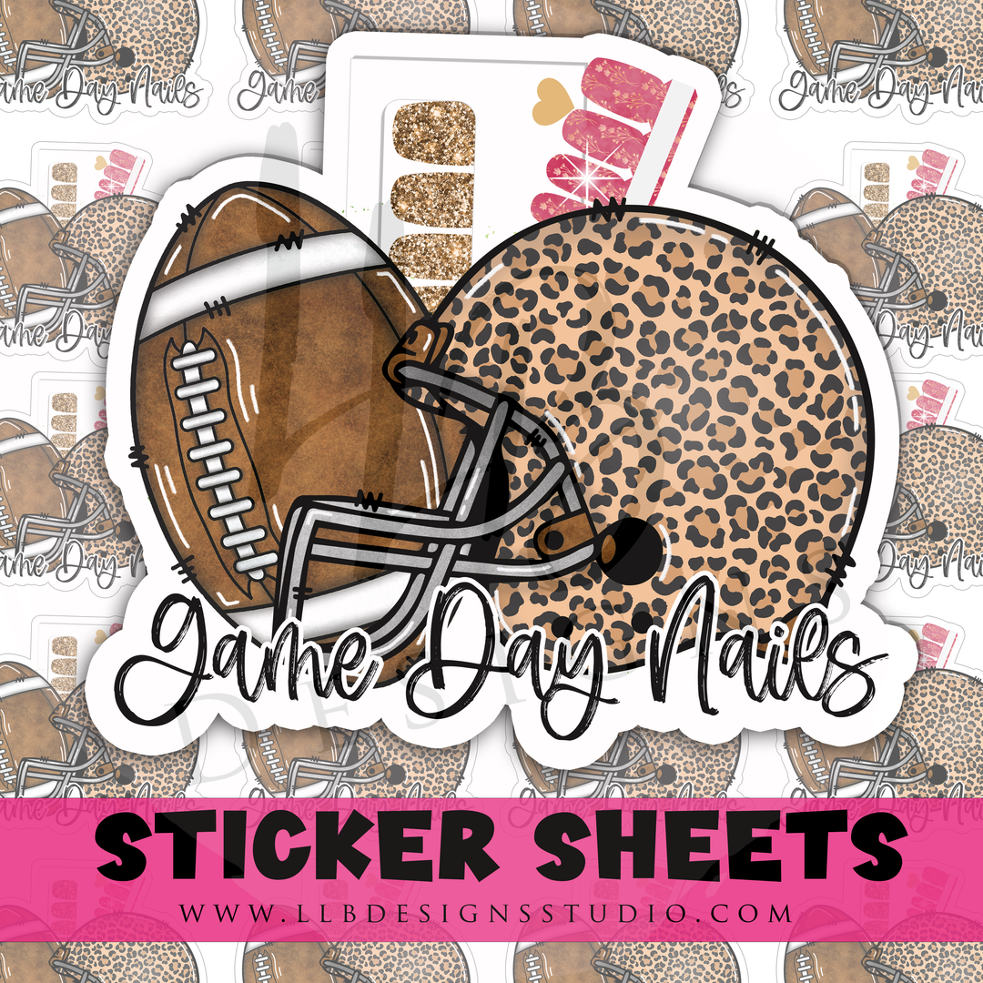 Game Day Nails |  Packaging Stickers | Business Branding | Small Shop Stickers | Sticker #: S0466 | Ready To Ship