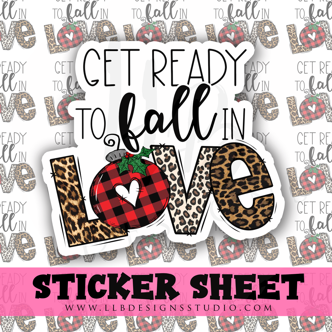 Get Ready to Fall in Love Holiday |  Packaging Stickers | Business Branding | Small Shop Stickers | Sticker #: S0261 | Ready To Ship