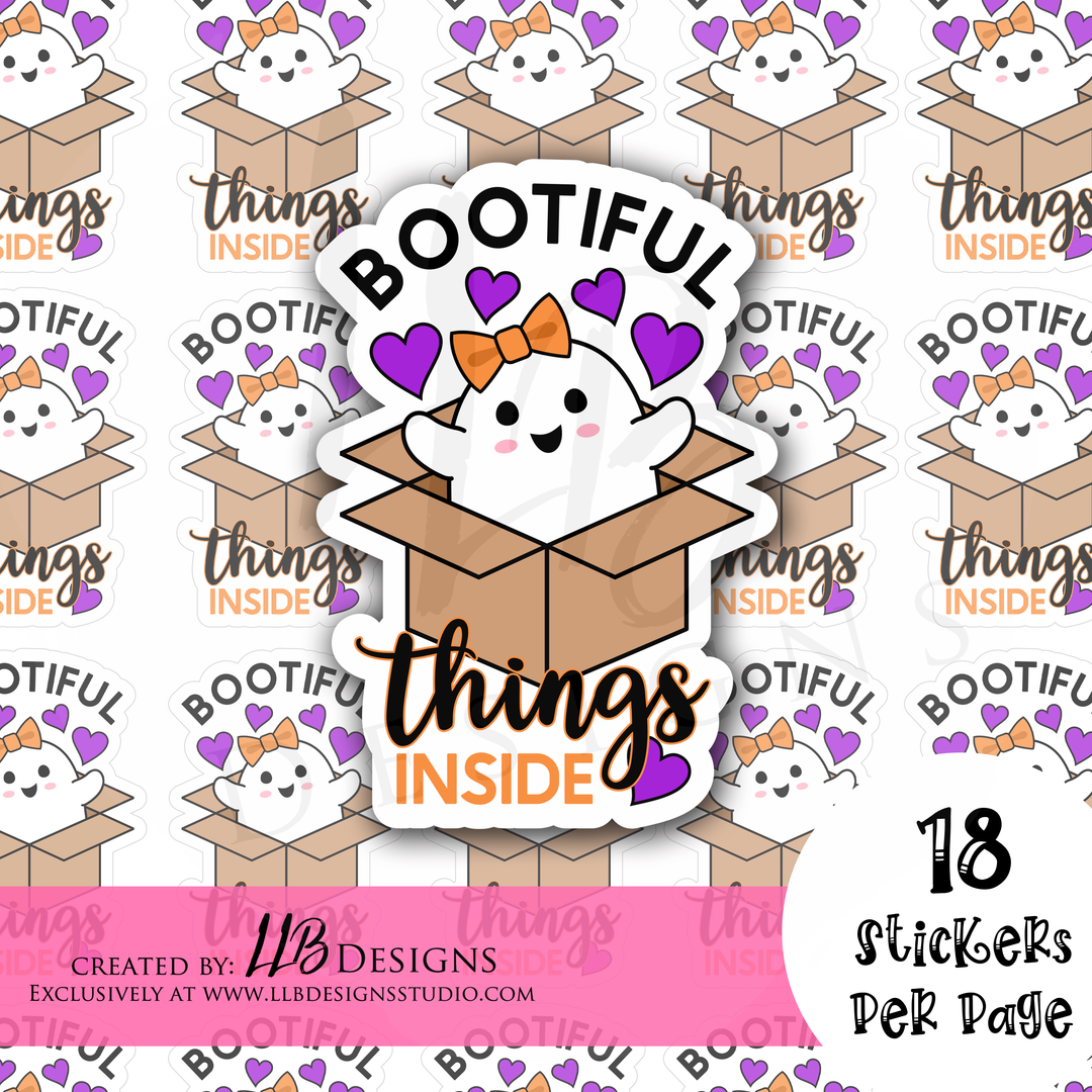 Ghost Bootiful Things |  Packaging Stickers | Business Branding | Small Shop Stickers | Sticker #: S0229| Ready To Ship