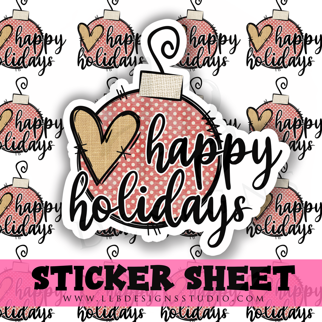 Happy Holidays |  Packaging Stickers | Business Branding | Small Shop Stickers | Sticker #: S0264 | Ready To Ship